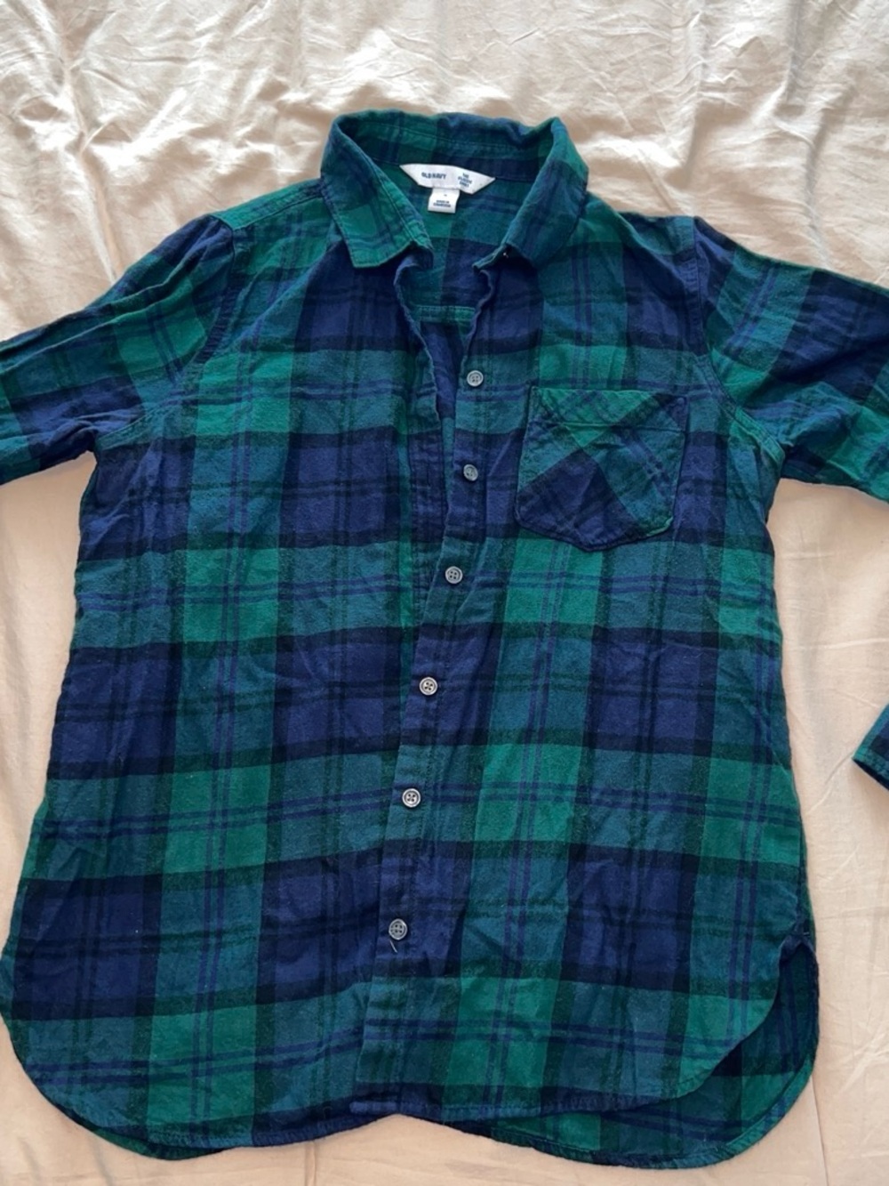 Green & Navy Plaid flannel shirt
